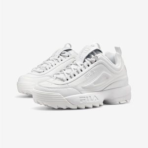 FILA WOMEN’S DISRUPTOR 2 PREMIUM - TRIPLE WHITE (SIZE 8)